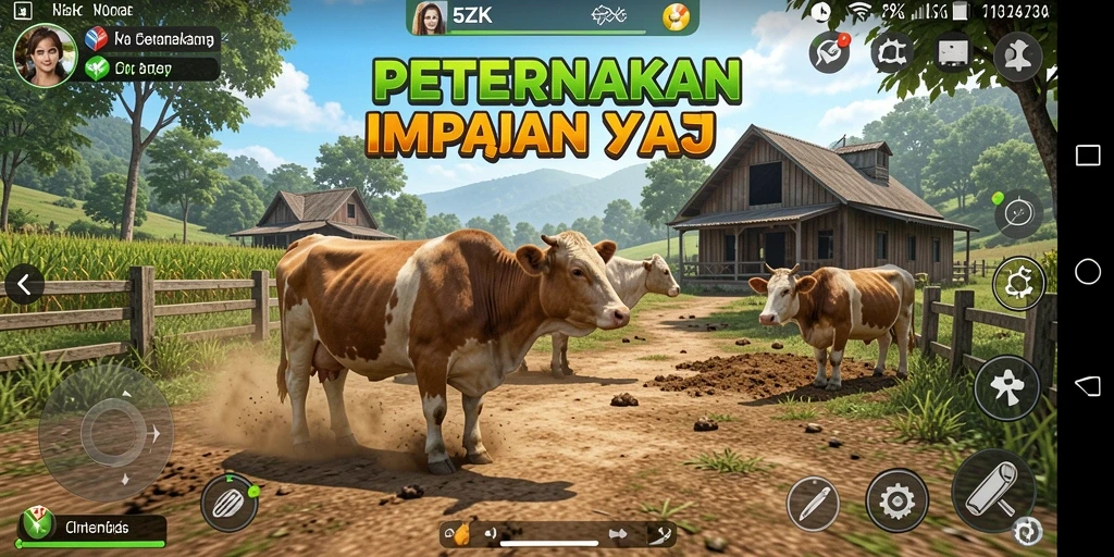 Tampilan gameplay <strong>5ZK</strong> yang mengasyikkan saat merawat lahan pertanian.
