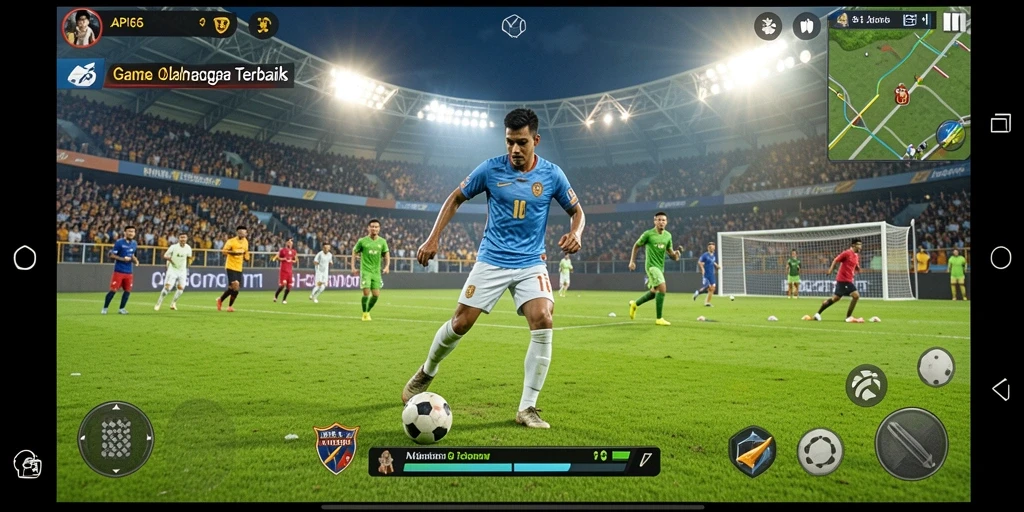 Tampilan layar utama API66 dengan aksi pemain dalam pertandingan olahraga!