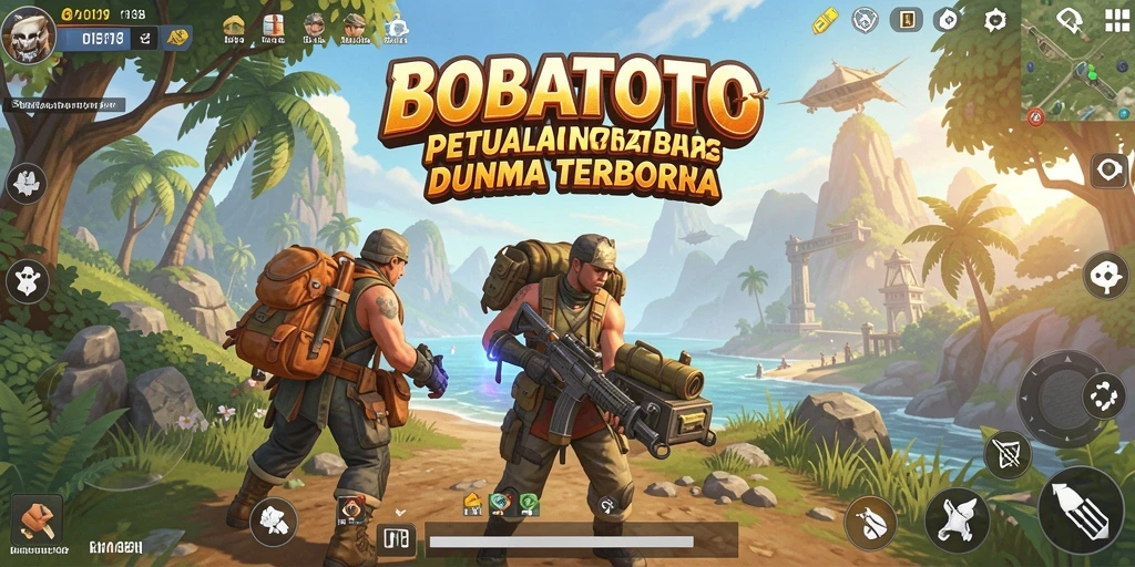 Tampilan gameplay BOBATOTO yang menampilkan petualangan di dunia terbuka.