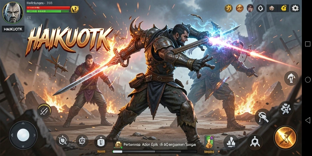 Tampilan gameplay HAIKUOTK yang seru dan penuh aksi.