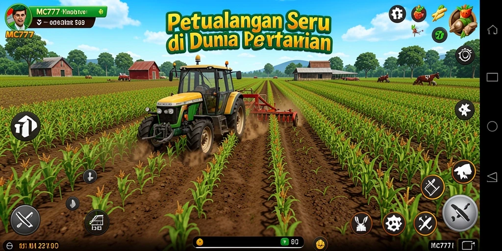 Tampilan gameplay seru di dunia pertanian MC777.
