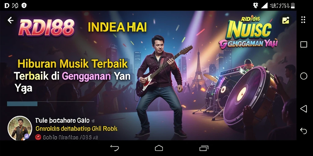 Tampilan gameplay RDI88 menampilkan beragam pilihan lagu dari berbagai genre.